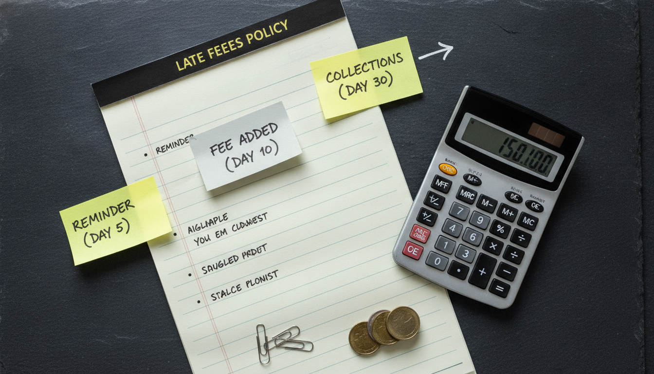Components of a Late Fees Policy - late fees policy template